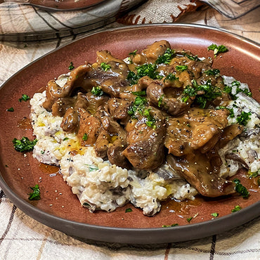 Peppercorn Steak Cauliflower Risotto